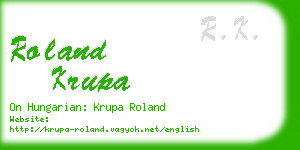 roland krupa business card